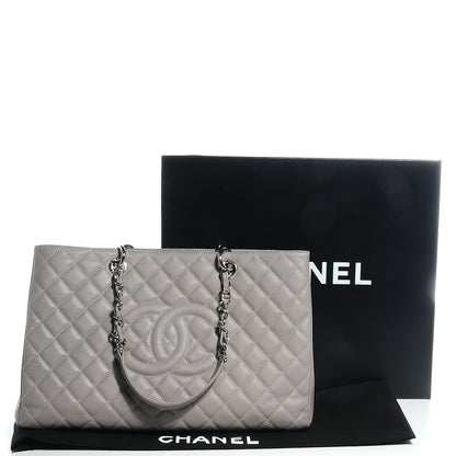 Chanel Caviar XL Grand Shopping Tote GST Light Grey 5 of 8