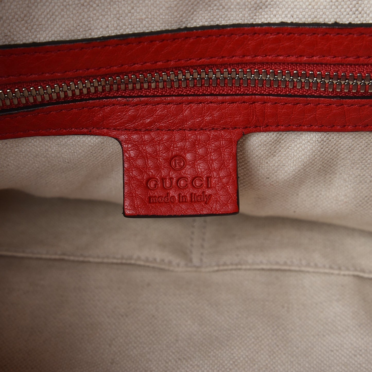 Pebbled Calfskin Small Soho Drawstring Backpack Tabasco Red