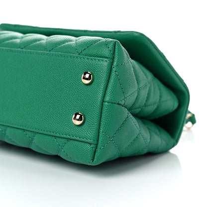 Chanel Caviar Quilted Mini Coco Handle Flap Green 6 of 10