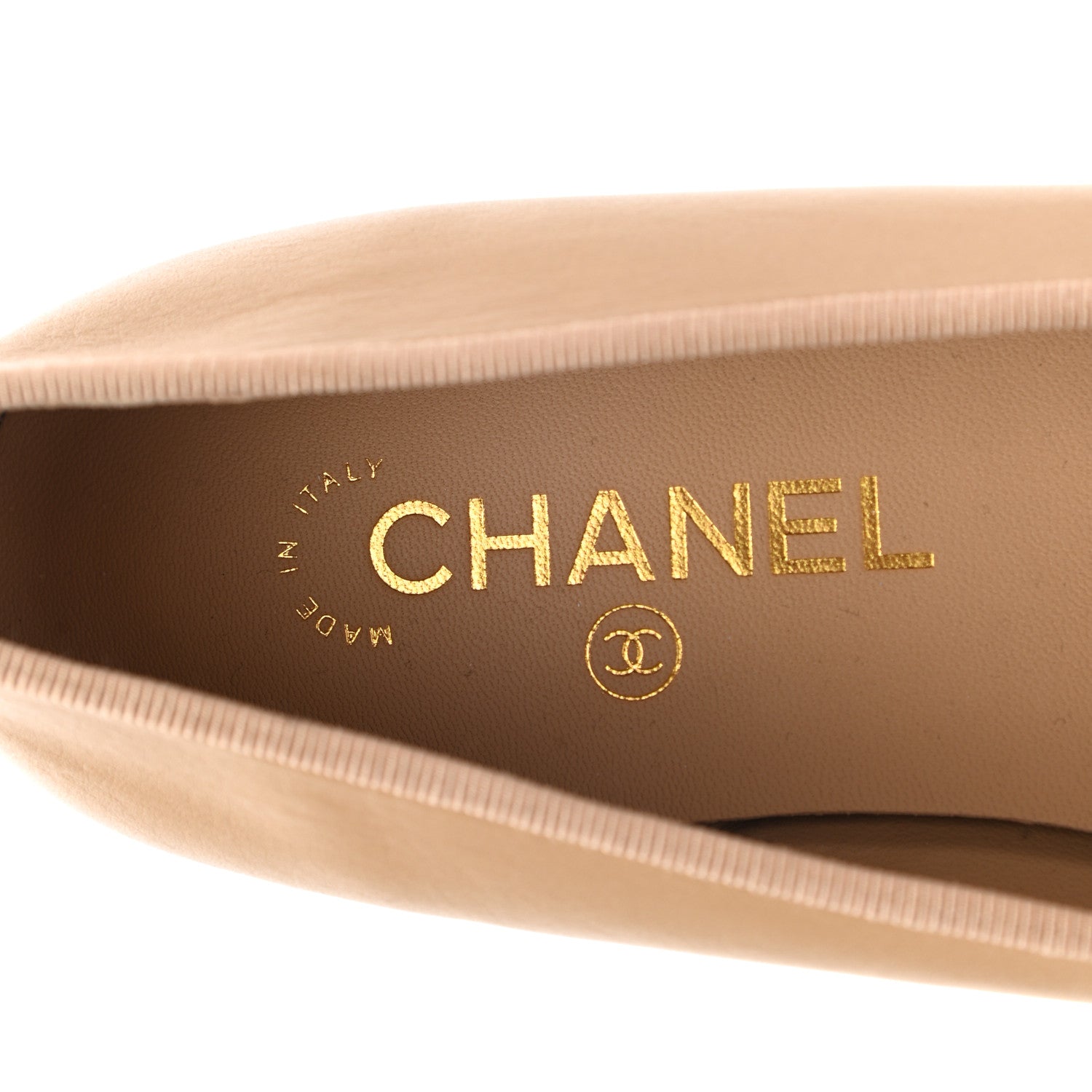 Chanel Lambskin Cap Toe CC Ballerina Flats 41 Beige 7 of 11