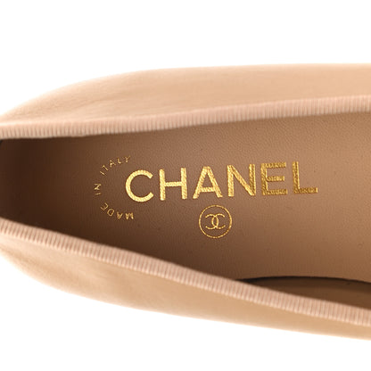 Chanel Lambskin Cap Toe CC Ballerina Flats 41 Beige 7 of 11