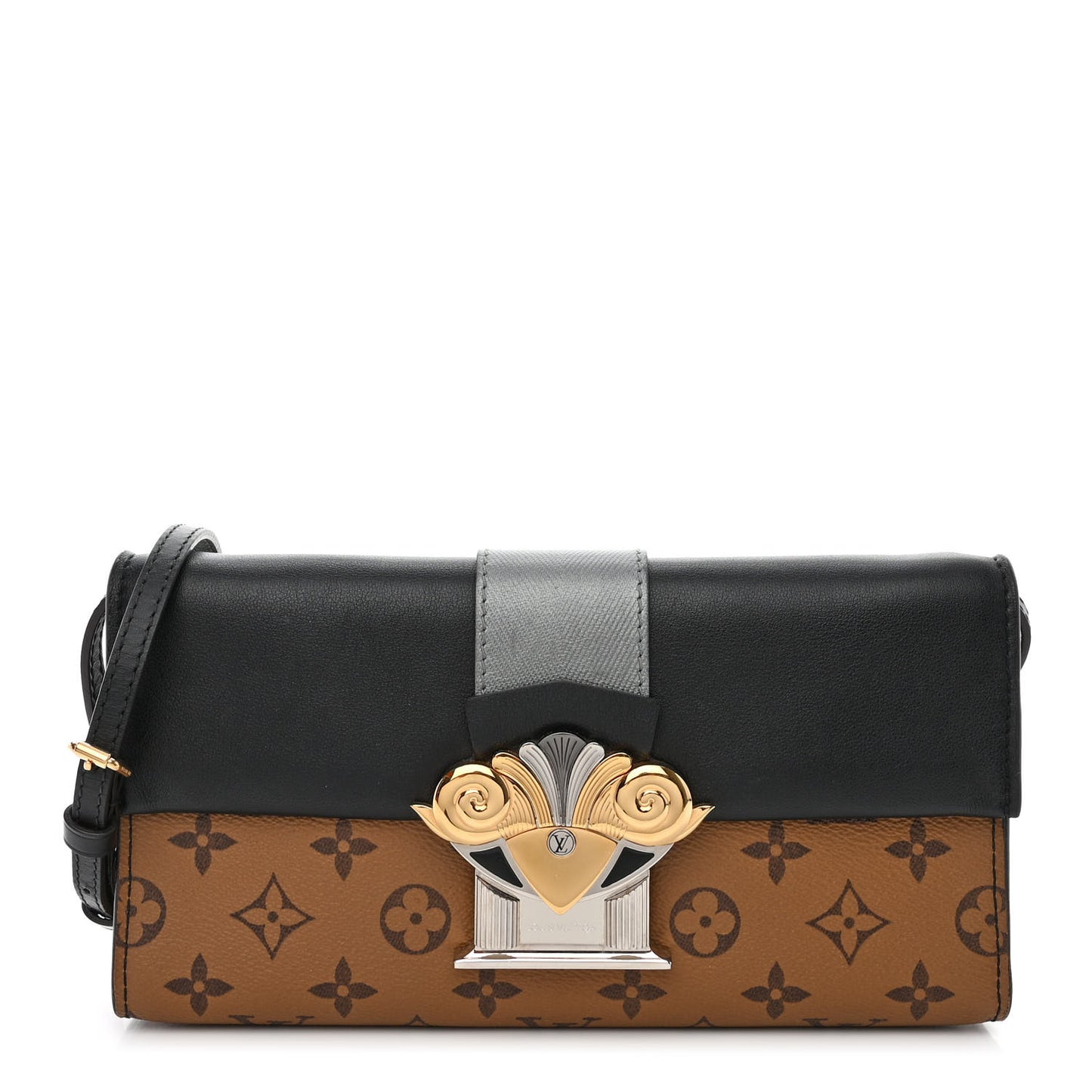 Calfskin Reverse Monogram Column Clutch