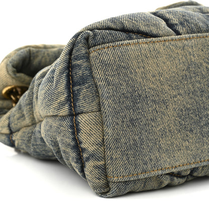 Saint Laurent Denim Quilted Small Loulou Puffer Monogram Chain Satchel Rodeo Blue 8 of 9