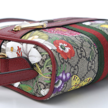 Gucci GG Supreme Monogram Flora Web Mini Ophidia Shoulder Bag Red 5 of 10