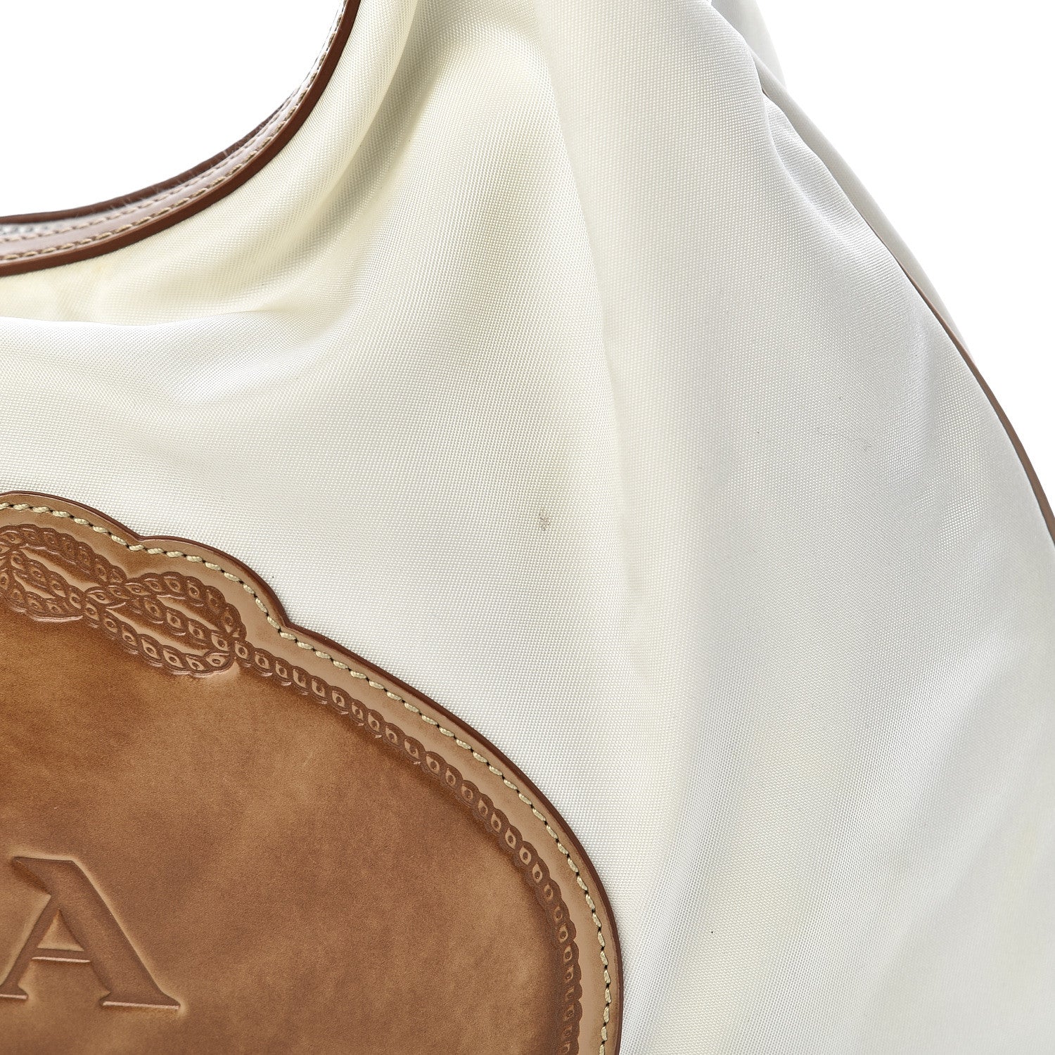 Prada Tessuto Nylon Logo Sacca White Cammello 8 of 12