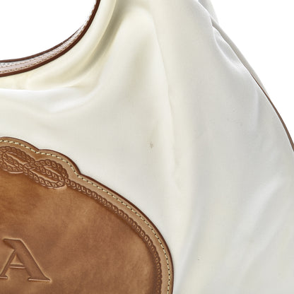 Prada Tessuto Nylon Logo Sacca White Cammello 8 of 12