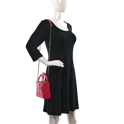 Christian Dior Patent Cannage Mini Lady Dior Pink 2 of 8