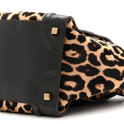 Celine Leopard Pony Hair Mini Luggage Black 10 of 12