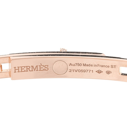 Hermes 18K Rose Gold Diamond Full Pave PM Kelly Chaine Bracelet ST 3 of 3