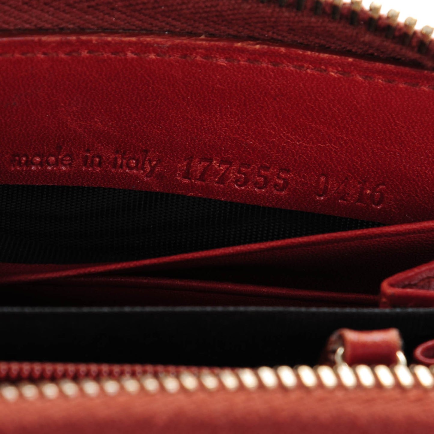 Textured Patent Calfskin Belle De Jour Zip Around Wallet Red
