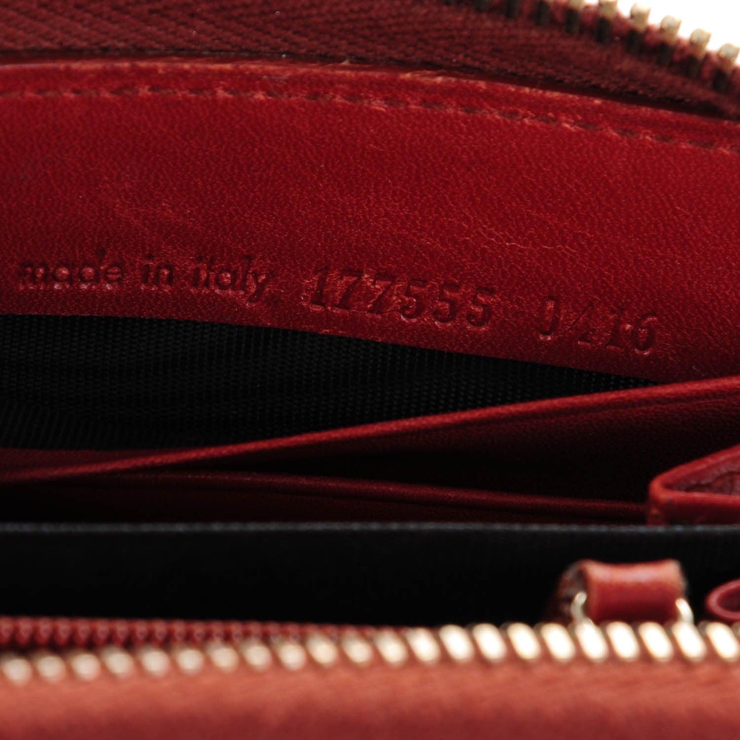 Saint Laurent Textured Patent Calfskin Belle De Jour Zip Around Wallet Red 7 of 7