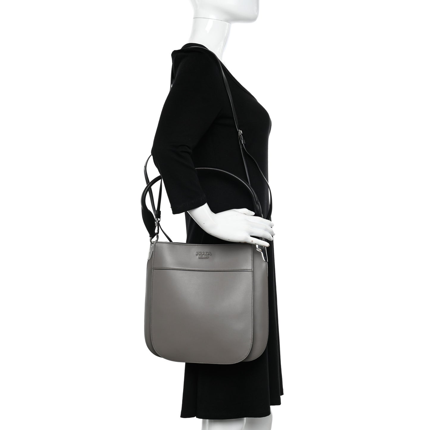 City Calfskin Small Margit Bag Argilla Black