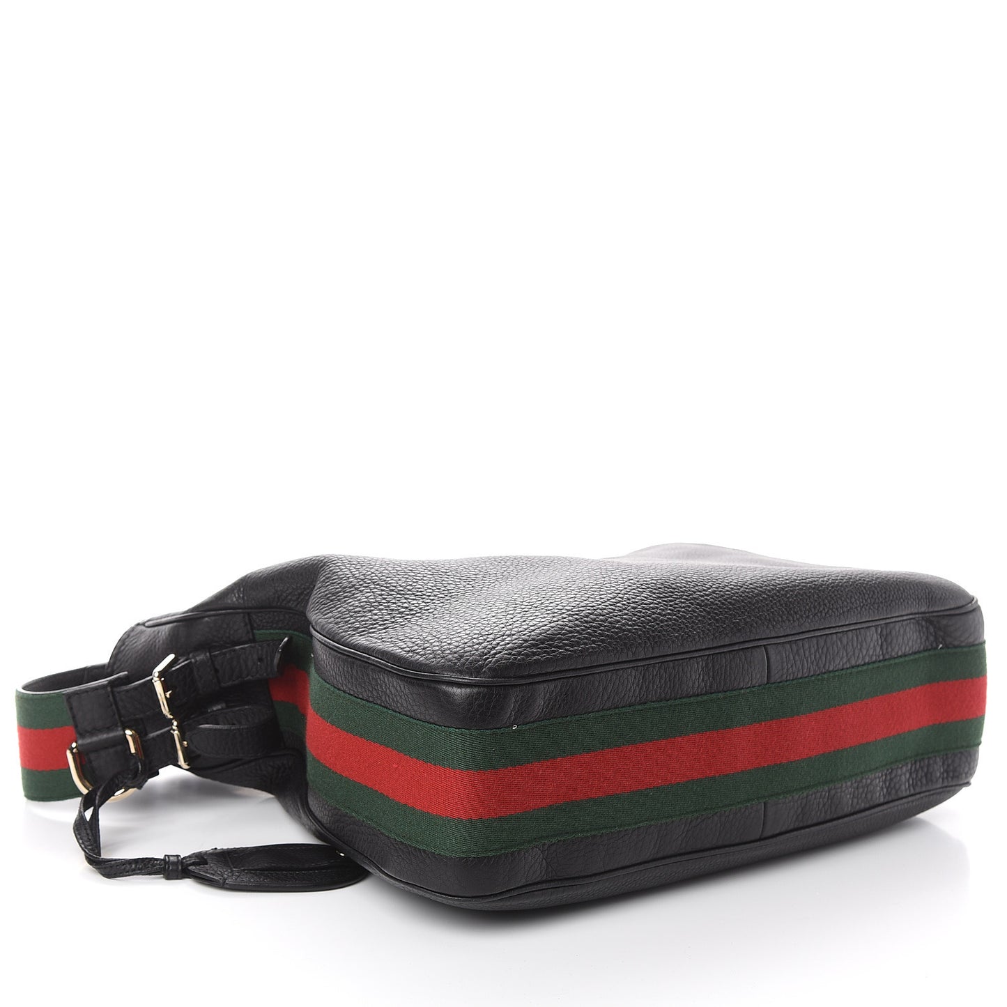 Pebbled Calfskin Medium Heritage Shoulder Bag Black