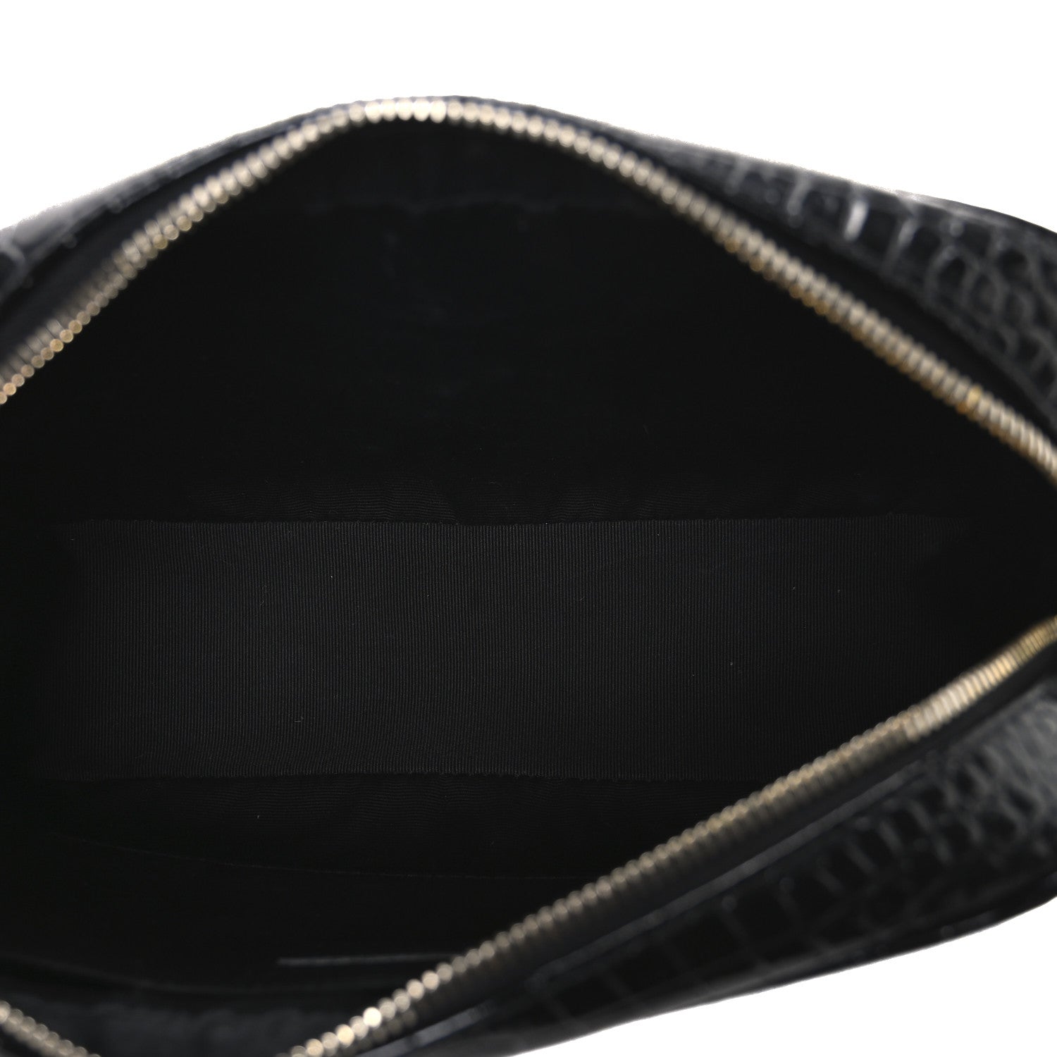 Saint Laurent Patent Calfskin Crocodile Embossed Monogram Lou Camera Bag Black 5 of 13