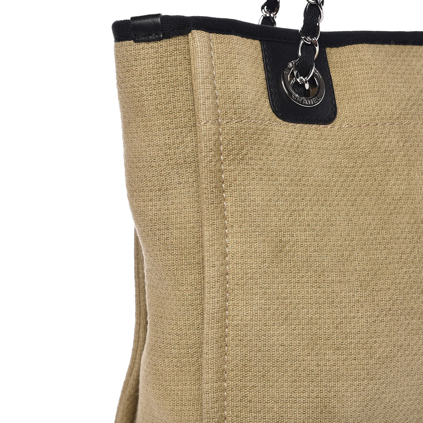 Canvas Mini Deauville Tote Beige Black