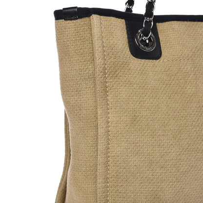 Chanel Canvas Mini Deauville Tote Beige Black 10 of 12