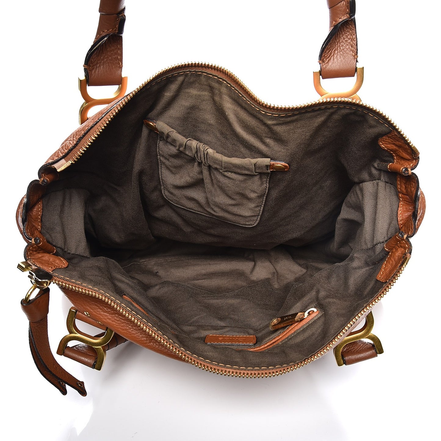 Calfskin Large Marcie Satchel Tan