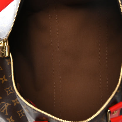 Louis Vuitton Calfskin Monogram Keepall Bandouliere 50 Coquelicot 4 of 9