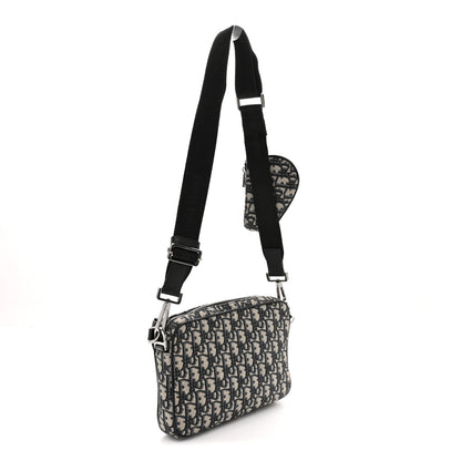Christian Dior Oblique Saddle Triple Pouch Navy Blue 3 of 12