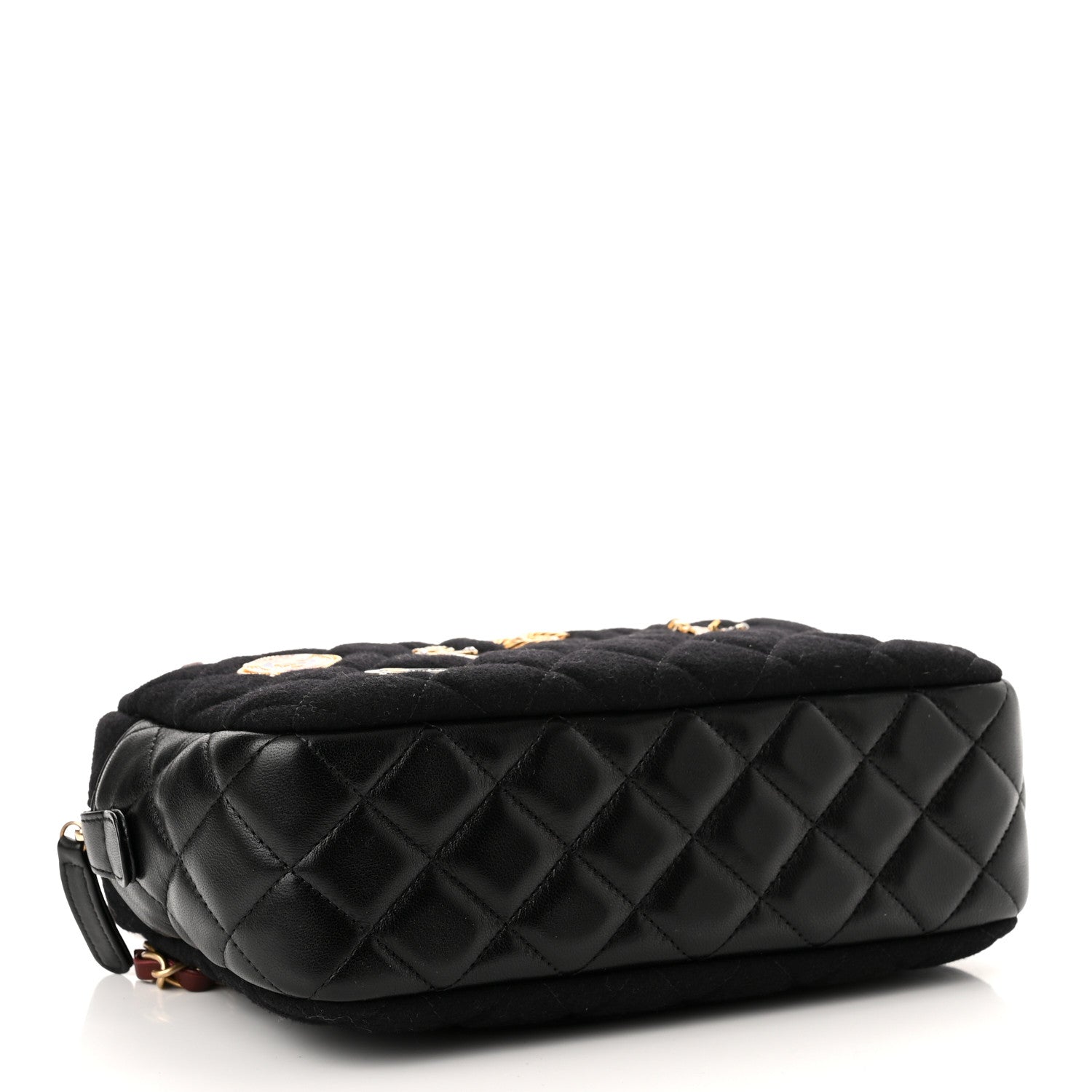 Chanel Felt Quilted Paris-Hamburg Charms Camera Case Dark Navy 4 of 10