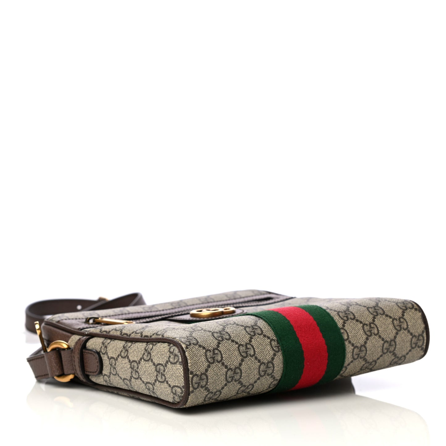 GG Supreme Monogram Web Small Ophidia Messenger Bag Brown