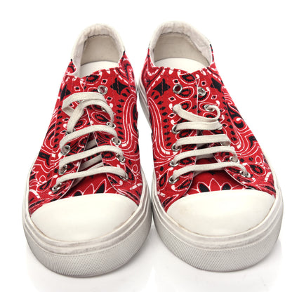 Saint Laurent Canvas Bandana Print Bedford Low Top Sneakers 39.5 Red 5 of 11