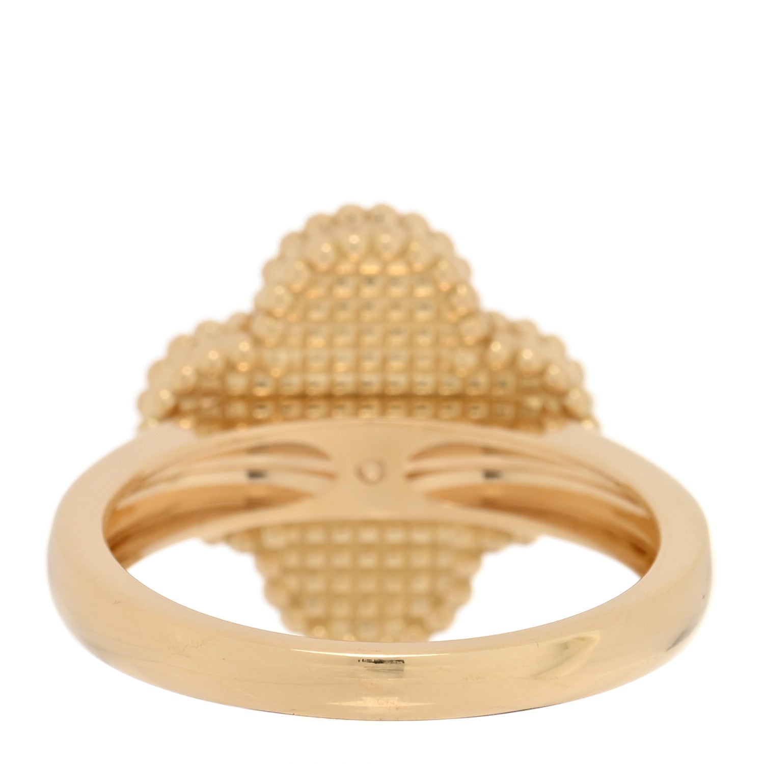 Van Cleef & Arpels 18K Yellow Gold Carnelian Diamond Vintage Alhambra Ring 54 7 3 of 5