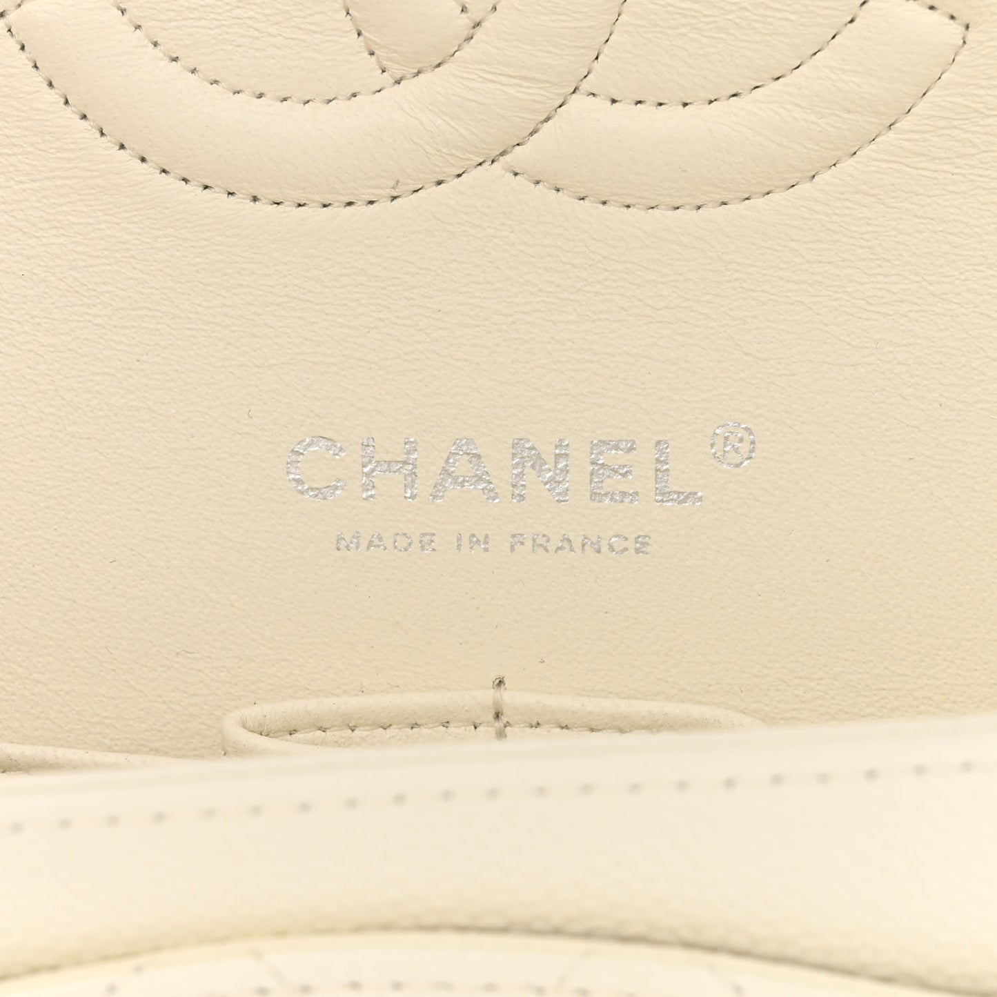 Caviar Quilted Medium Double Flap White