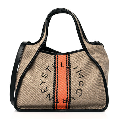 Stella McCartney Linen Striped Mini Logo Crossbody Natural 3 of 11