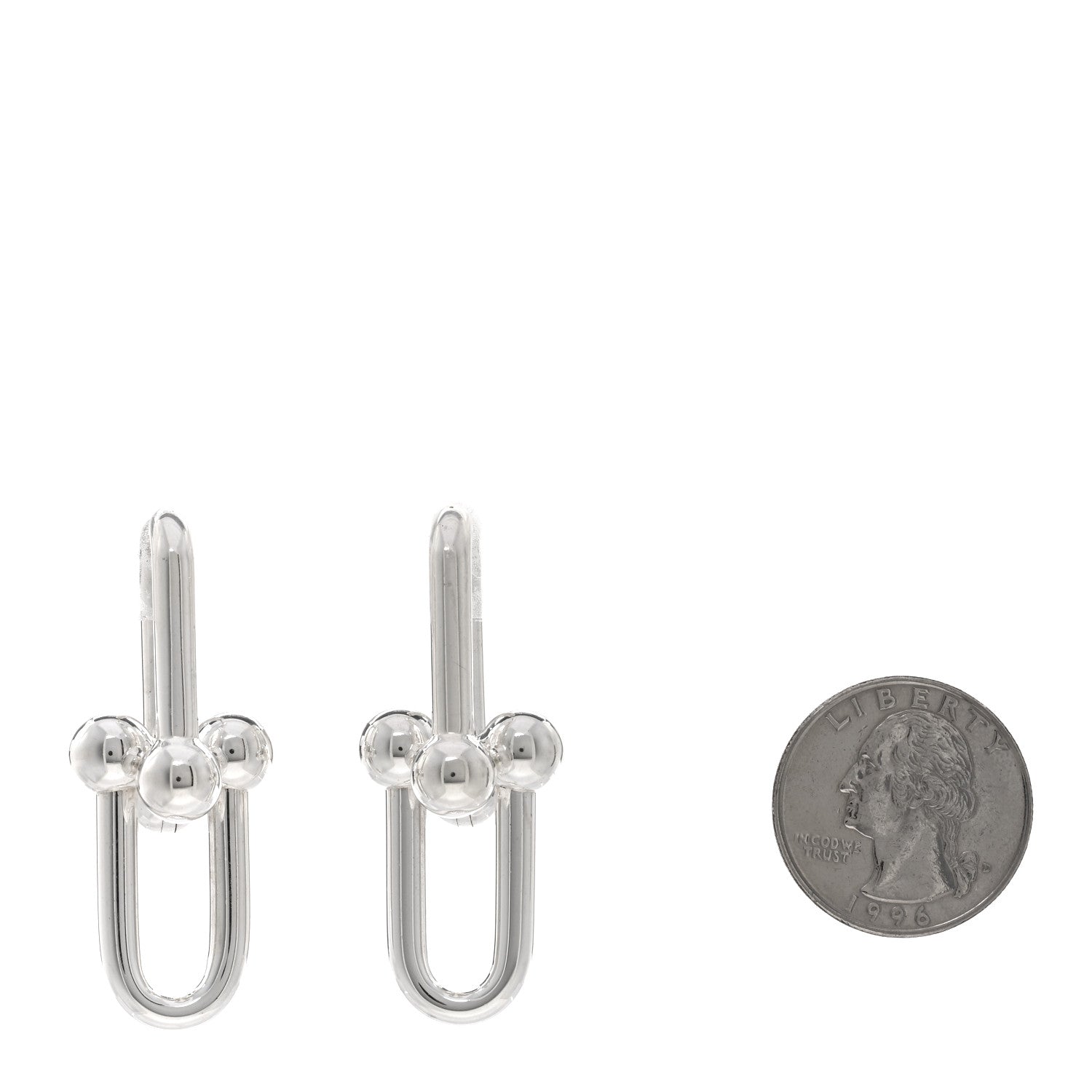 Tiffany Sterling Silver Extra Large HardWear Link Earrings 2 of 4