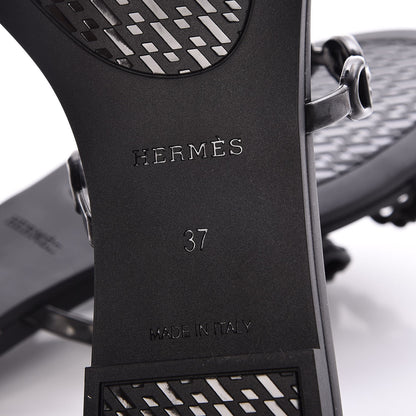 Hermes Rubber Chaine d'Ancre Rivage Sandals 37 Black 6 of 8