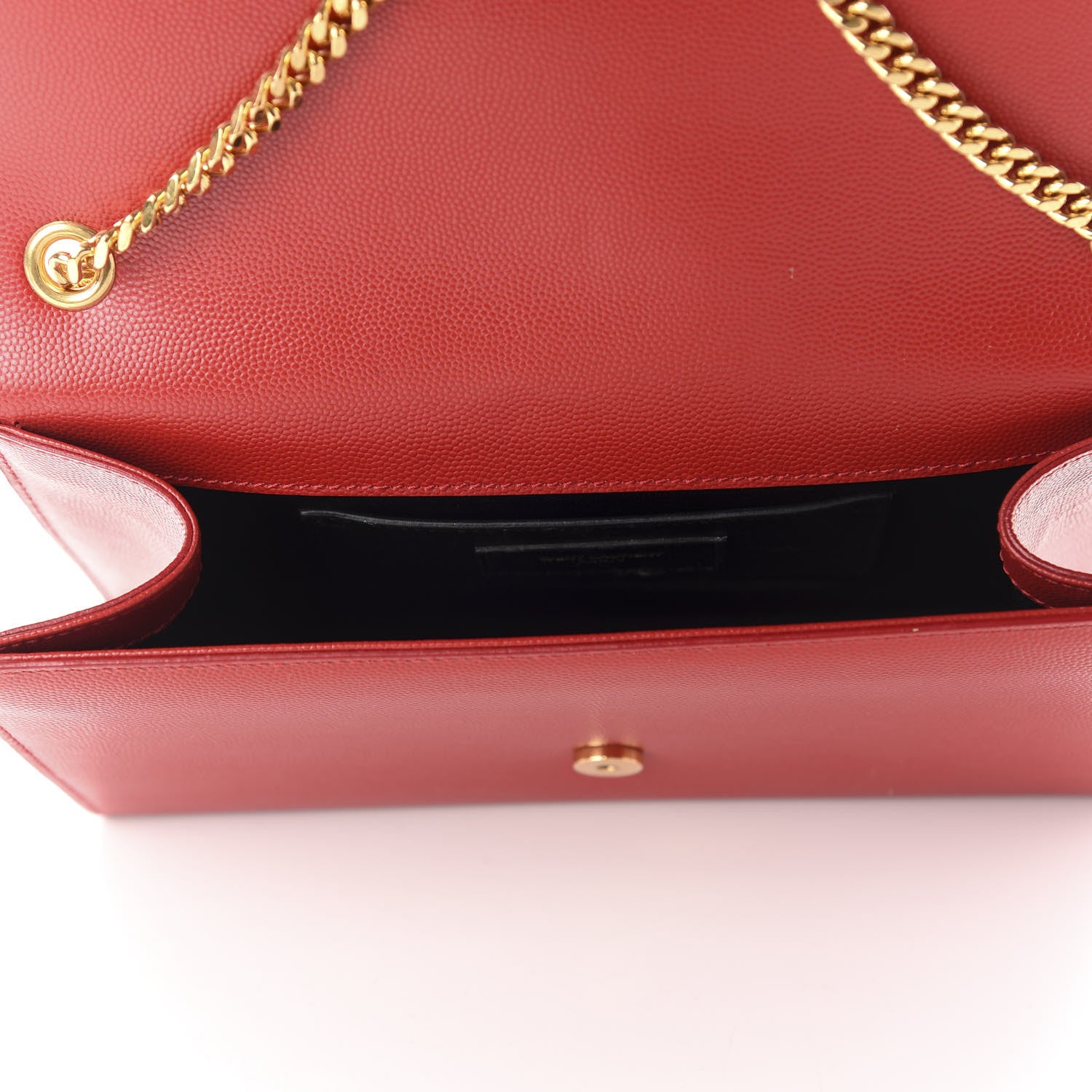 Saint Laurent Grain De Poudre Medium Monogram Kate Satchel Red 5 of 10