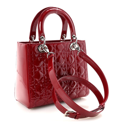 Christian Dior Patent Cannage Medium Lady Dior Red 3 of 10