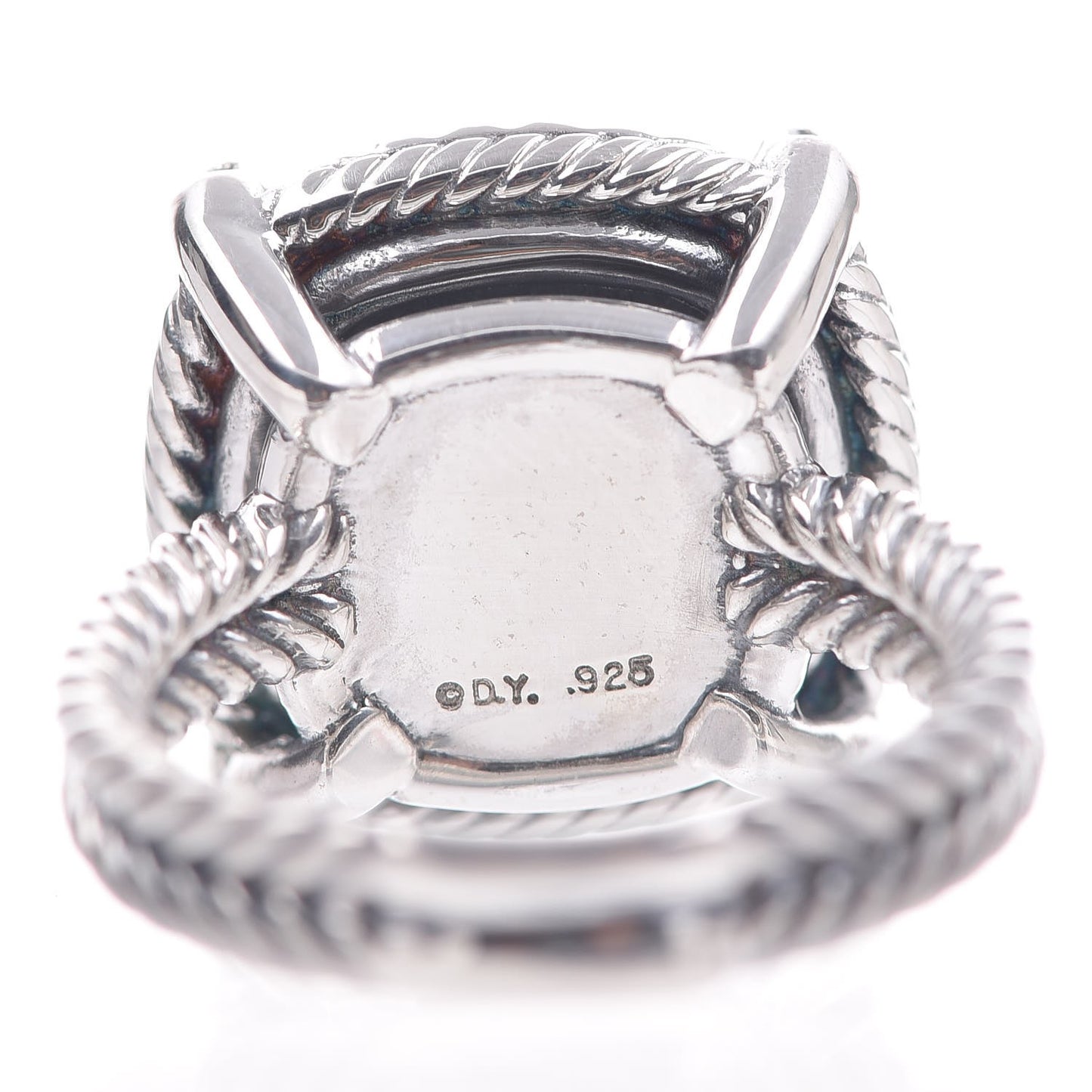Sterling Silver Diamond Black Orchid 14mm Chatelaine Pave Bezel Ring 54 6.75