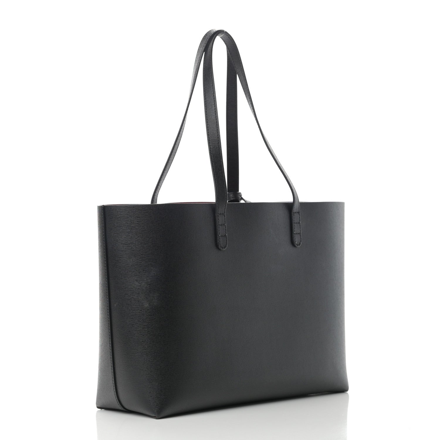 Mansur Gavriel Saffiano Large Shopping Tote Black Flamma 4 of 16