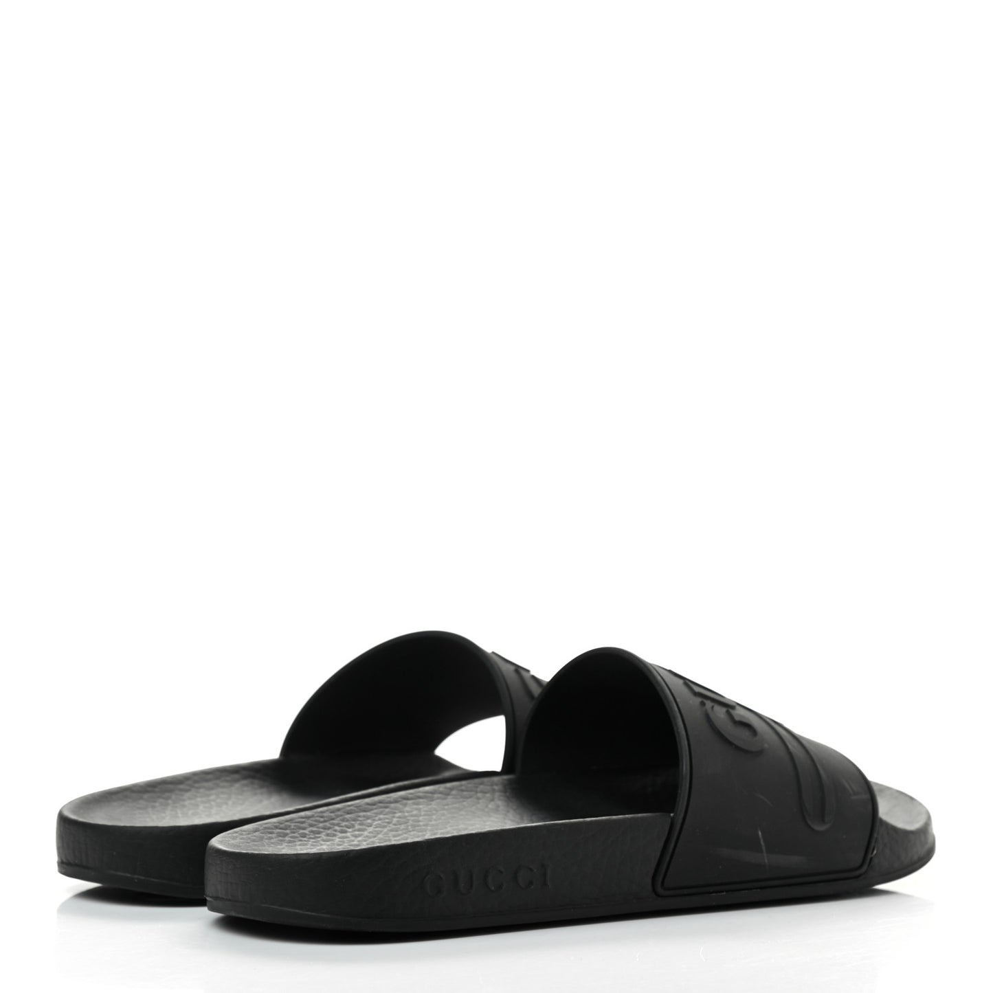 Rubber Womens Logo Slide Sandals 38 Black