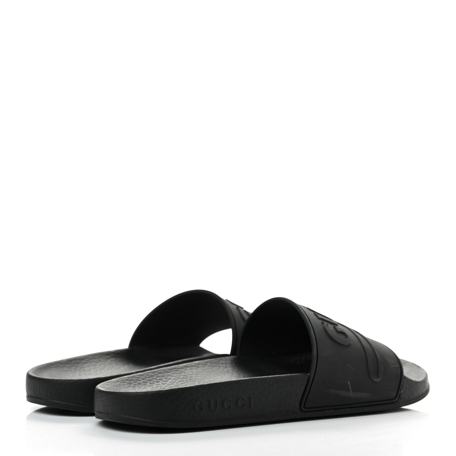 Gucci Rubber Womens Logo Slide Sandals 38 Black 4 of 7