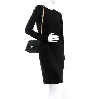 Chanel Jersey Quilted Small Double Flap Black 2 of 10