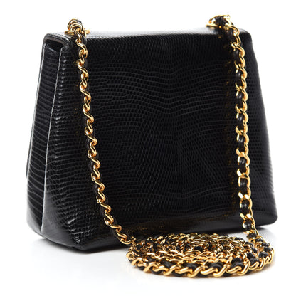 Chanel Lizard Mini Single Flap Black 3 of 14