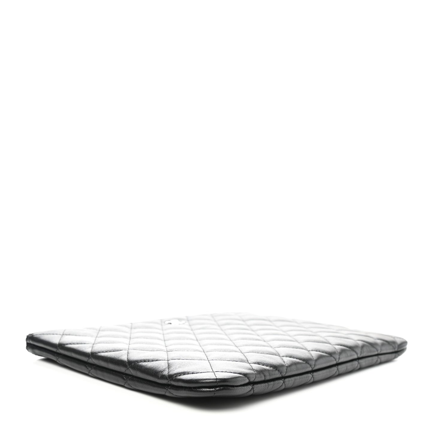 Lambskin Quilted Medium Cosmetic Case Black