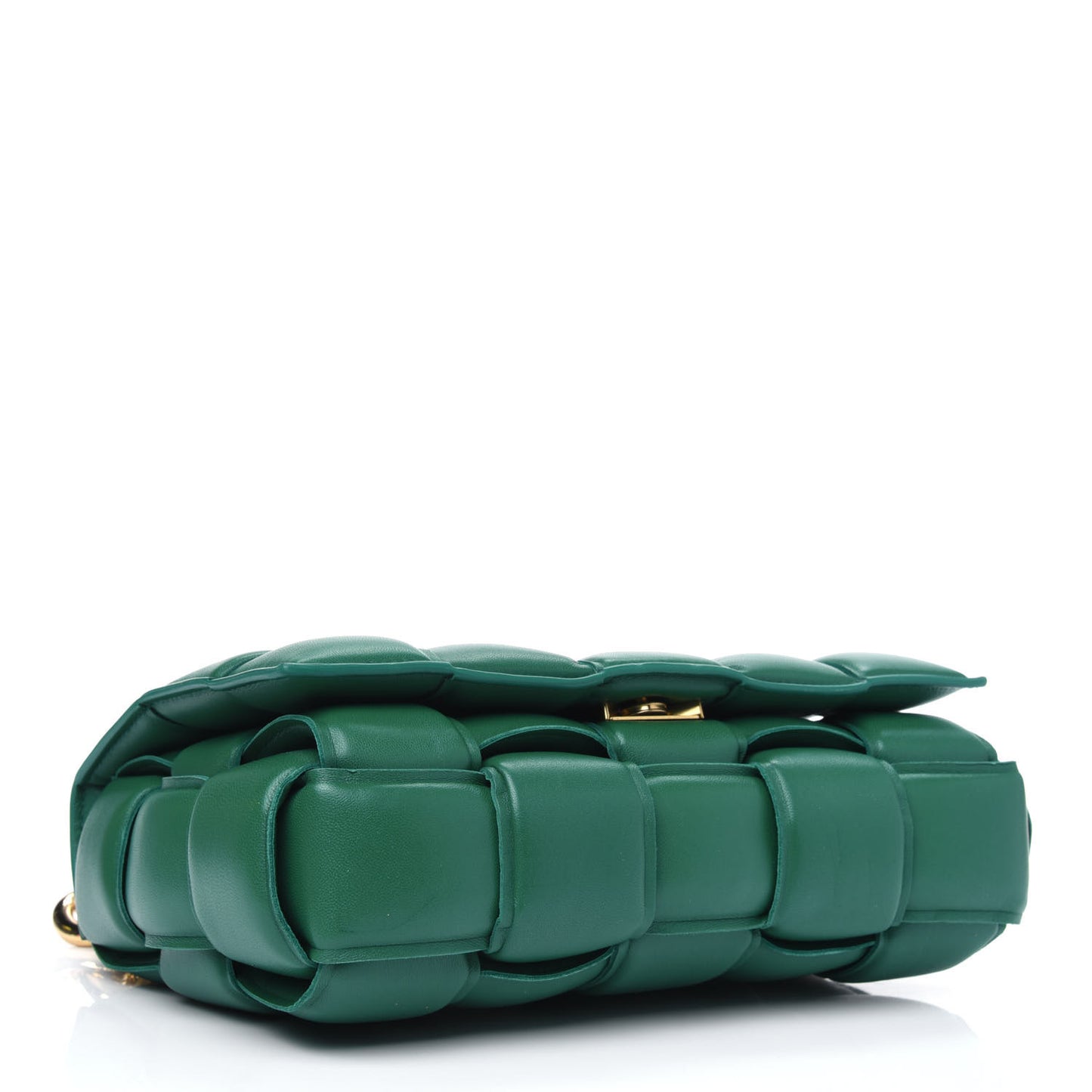 Lambskin Maxi Intreccio Padded Chain Cassette Crossbody Bag Racing Green