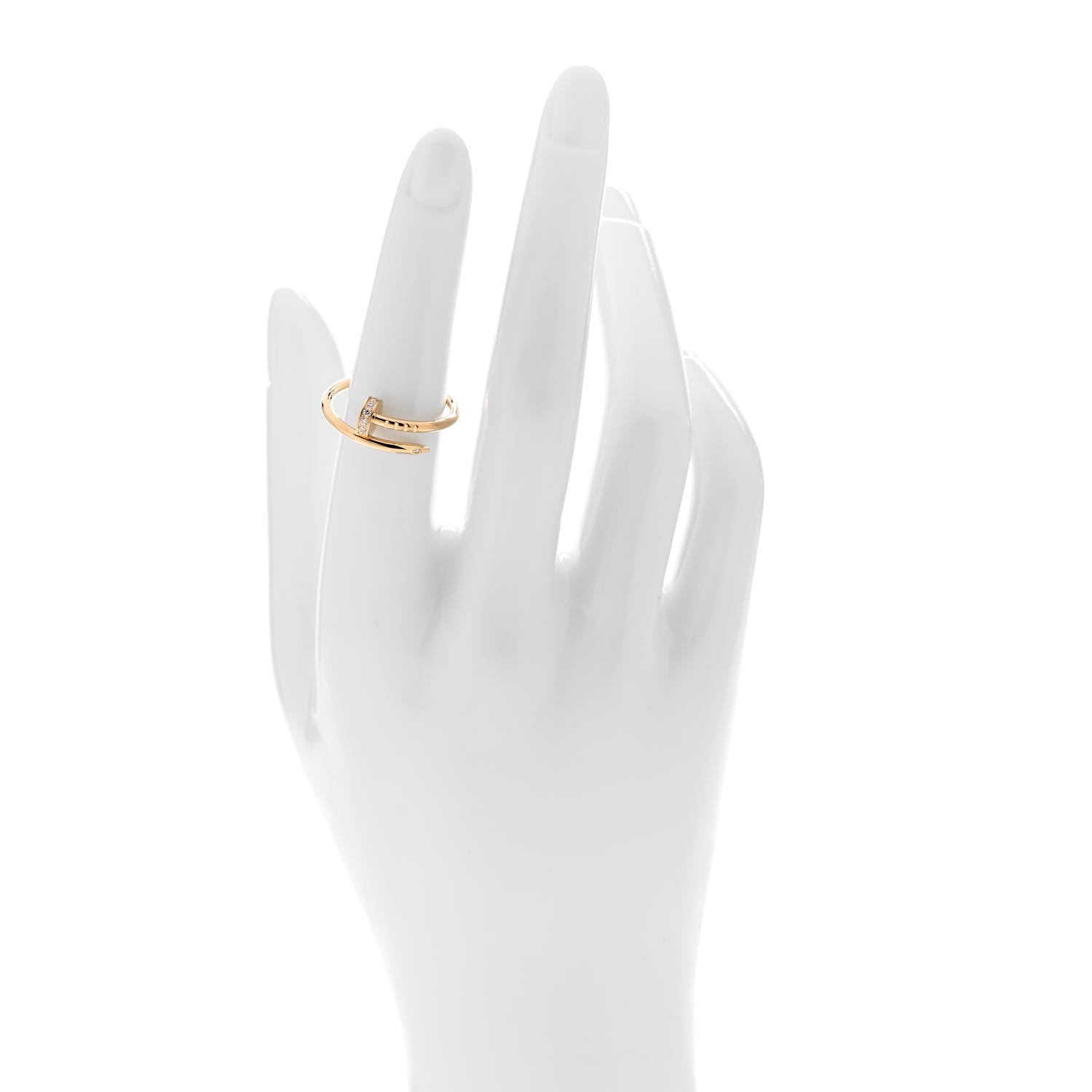 Cartier 18K Yellow Gold Diamond Small Juste Un Clou Ring 52 6 2 of 6