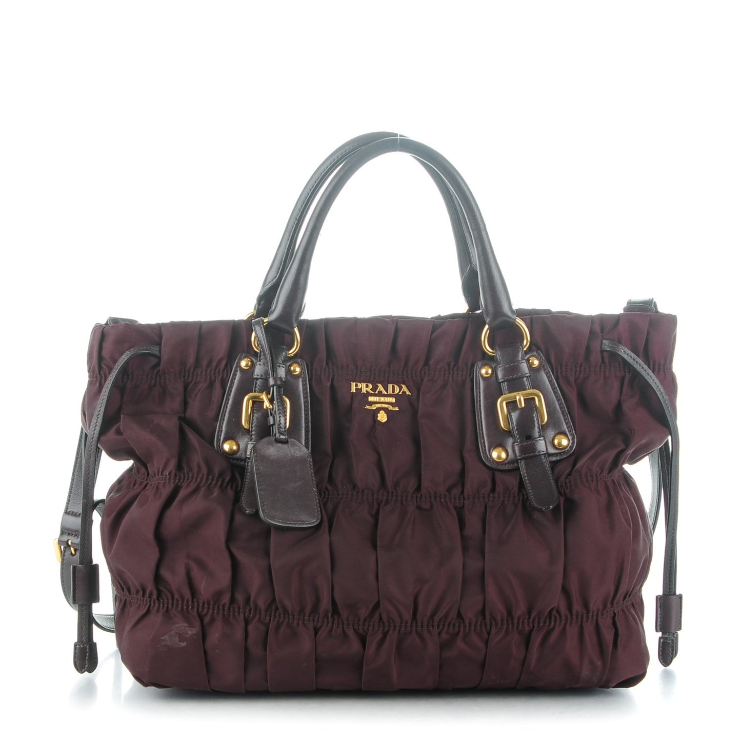 Tessuto Nylon Gaufre Tote Bordeaux