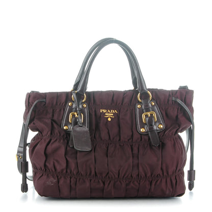 Prada Tessuto Nylon Gaufre Tote Bordeaux 1 of 8