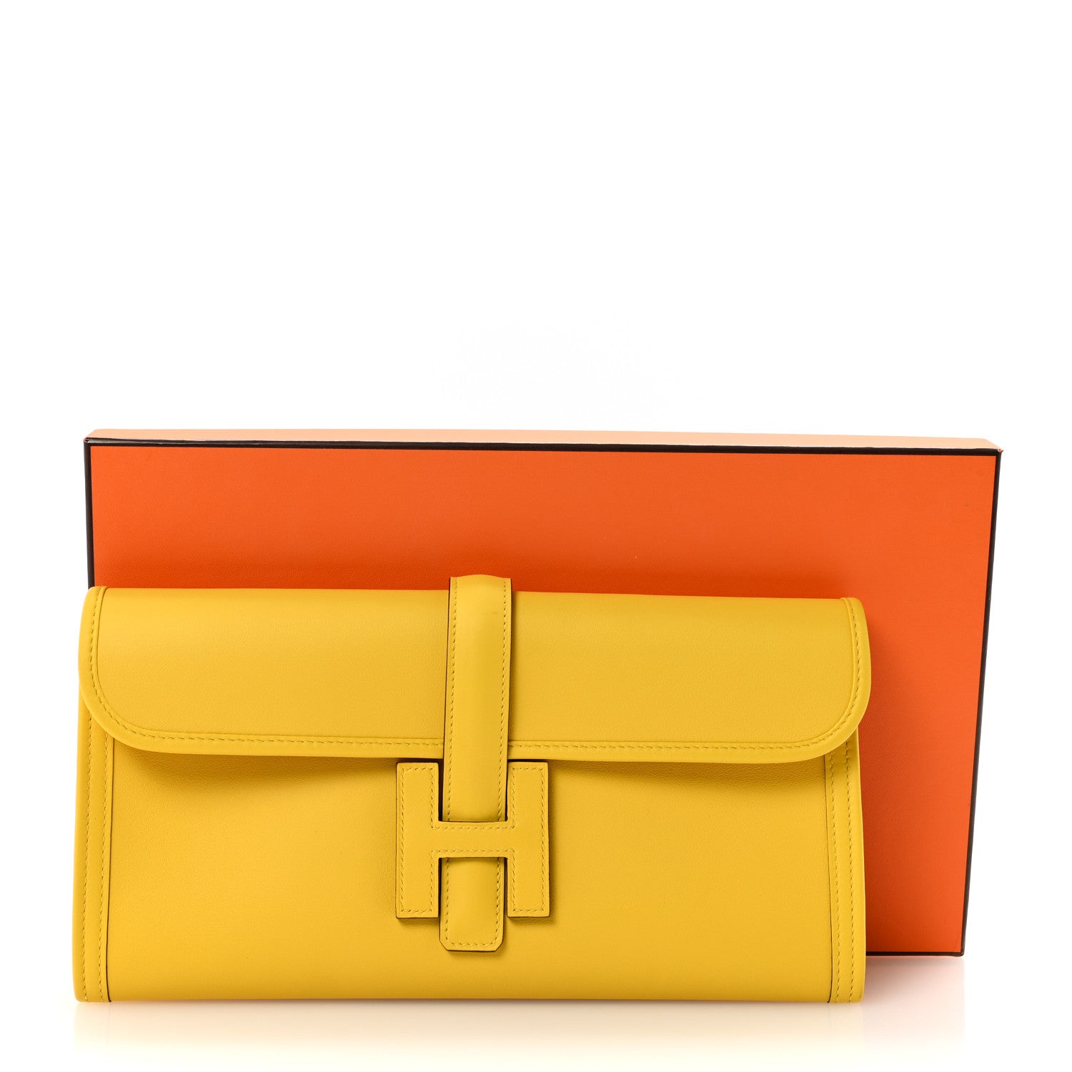 Hermes Swift Verso Jige Elan 29 Clutch Jaune De Naples Mauve Sylvestre 7 of 7