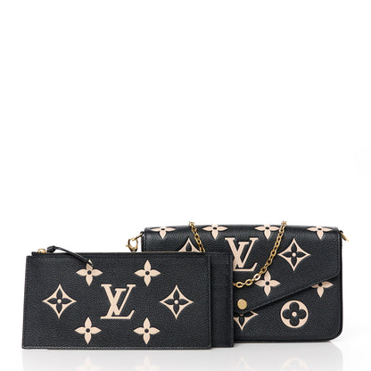 Louis Vuitton Empreinte Monogram Giant Felicie Pochette Black Beige 3 of 14