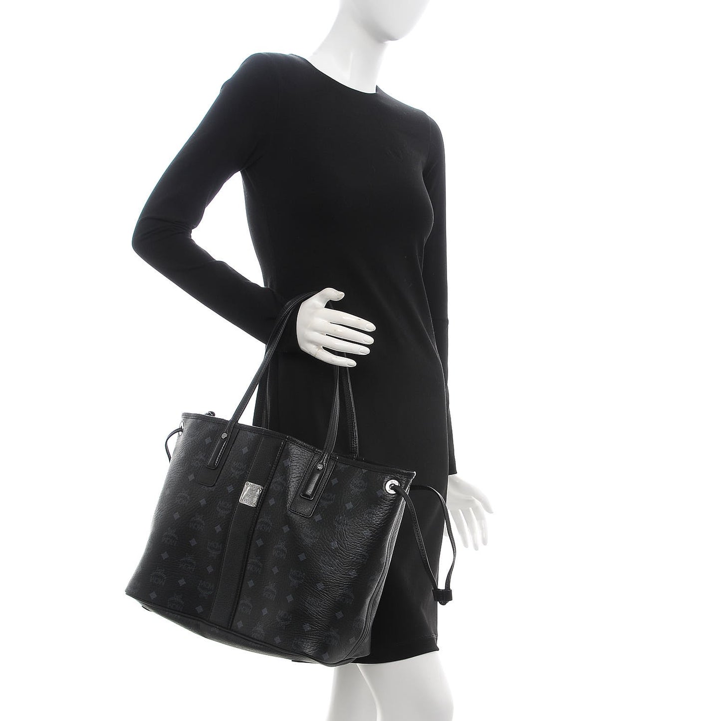 Visetos Medium Liz Reversible Shopper Tote Black