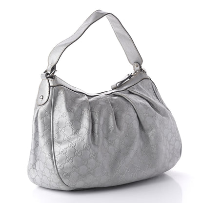 Gucci Metallic Guccissima Medium Sukey Hobo Silver 3 of 10