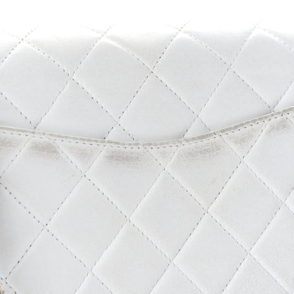 Chanel Lambskin Quilted Medium Double Flap White 15 of 16