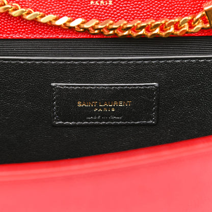 Saint Laurent Grain De Poudre Medium Monogram Kate Satchel Red 7 of 10